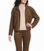 Investments Long Sleeve Zip Front Faux Suede Bomber Jacket - Image 1