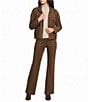 Investments Long Sleeve Zip Front Faux Suede Bomber Jacket - Image 3