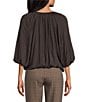 Investments Modern Ease 3/4 Sleeve Split V Neck Tie Blouse - Image 2