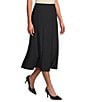 Investments Petite Black Pull-On Midi Skirt, Color:Black - Image 1