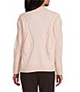 Investments Petite Rain Forest Long Sleeve Mock Neck Pullover Sweater, Color:Mauveglow Heather - Image 2