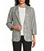 Investments Petite Size 3/4 Ruched Sleeve Notch Lapel Lined Button Front Blazer - Image 1