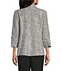 Investments Petite Size 3/4 Ruched Sleeve Notch Lapel Lined Button Front Blazer - Image 2