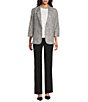Investments Petite Size 3/4 Ruched Sleeve Notch Lapel Lined Button Front Blazer - Image 3