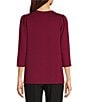 Investments Petite Size 3/4 Sleeve Envelope Neck Knit Top - Image 5