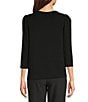 Investments Petite Size 3/4 Sleeve Envelope Neck Knit Top - Image 2