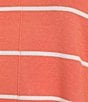 Investments Petite Size Short Sleeve V-Neck Striped Sweater Top - Image 4