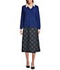 Investments Petite Size Bellwether Plaid Pull-On A-Line Midi Skirt, Color:Black Plaid - Image 3