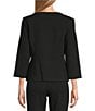 Investments Petite Size Boat Neck Button Front 3/4 Sleeve Pique Jacket - Image 6