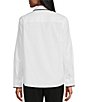 Color:White Tipped - Image 2 - Petite Size Brooke Gold Label Point Collar White Tipped Long Sleeve Button Front Shirt