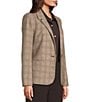 Investments Petite Size Coffee Plaid Long Sleeve Button Front Blazer - Image 4