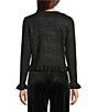 Investments Petite Size Crew Neck Ruffle Long Sleeve Embellished Sweater - Image 6