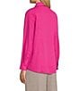Investments Petite Size Dolman Long Sleeve Button Front Point Collar Blouse, Color:Very Berry - Image 4