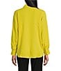 Investments Petite Size Dolman Long Sleeve Button Front Point Collar Blouse, Color:Antique Moss - Image 2