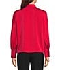 Investments Petite Size Long Cuffed Sleeve Point Collar Neck Button Down Satin Top - Image 6