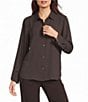 Investments Petite Size Long Flounce Sleeve Point Collar Neck Top - Image 4