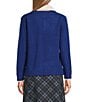 Investments Petite Size Long Sleeve Point Collar Twofer Sweater, Color:Bellwether Blue - Image 3