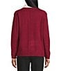 Investments Petite Size Long Sleeve Point Collar Twofer Sweater, Color:Rumba Red - Image 2