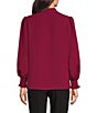 Investments Petite Size Long Sleeve V-Neck Bow Blouse - Image 2