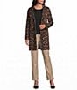 Investments Petite Size Neutral Animal Long Sleeve Button Front Knit Cardigan - Image 4