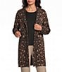 Investments Petite Size Neutral Animal Long Sleeve Button Front Knit Cardigan - Image 3