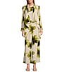 Investments Petite Size Open Drape Front Long Sleeve Button Cuff Watercolor Blooms Print Novelty Jacket, Color:Watercolor Blooms - Image 3