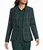 Investments Petite Size Pine Grove Plaid Long Sleeve Button Front Blazer - Image 1