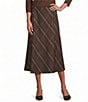 Investments Petite Size Pinecone Plaid Pull-On Ponte Midi Skirt - Image 1