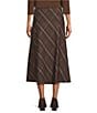 Investments Petite Size Pinecone Plaid Pull-On Ponte Midi Skirt - Image 2
