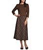 Investments Petite Size Pinecone Plaid Pull-On Ponte Midi Skirt - Image 3