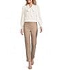 Investments Petite Size Pull On Heather Flannel Cuffed Ankle Pants - Image 3