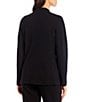 Color:Black - Image 2 - Petite Size Signature Ponte Long Sleeve Open Front Jacket