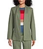 Color:Sea Spray - Image 1 - Petite Size Signature Ponte Long Sleeve Open-Front Jacket