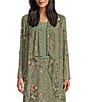 Color:Floral Muses - Image 3 - Petite Size Soft Separates Floral Muse Open Front Roll-Tab Sleeve Coordinating Cardigan