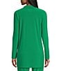 Investments Petite Size Soft Separates Long Sleeve Side Slit Open-Front Coordinating Cardigan, Color:Green Tambourine - Image 2