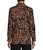 Color:Multi Houndstooth - Image 2 - Petite Size Soft Separates Multi Houndstooth Long Roll-Tab Sleeve Button Front Jacket