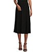 Color:Black - Image 1 - Petite Size Soft Separates Paneled Pull-On Midi Skirt