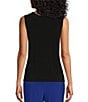 Color:Black - Image 4 - Petite Size Soft Separates Reversible Crew to Scoop Neck Sleeveless Top