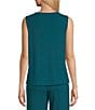 Color:Deep Lagoon - Image 2 - Petite Size Soft Separates Ribbed Crew Neck Tank Top