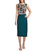 Color:Deep Lagoon - Image 3 - Petite Size Soft Separates Ribbed Pull-On Midi Pencil Skirt