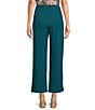 Color:Deep Lagoon - Image 2 - Petite Size Soft Separates Wide Leg Elastic Waist Mid Rise Ribbed Pull-On Pants