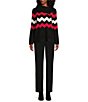 Color:Black Stripe - Image 3 - Petite Size Striped Print Long Sleeve Envelope Neck Sweater