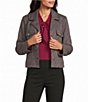 Investments Petite Size Textured Long Sleeve Notch Lapel Button Front Blazer - Image 1
