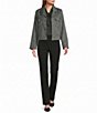 Investments Petite Size Textured Long Sleeve Notch Lapel Button Front Blazer - Image 6