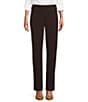 Color:Coffee - Image 1 - Petite Size the PARK AVE fit Pull-On Straight Leg Pants