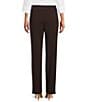 Color:Coffee - Image 2 - Petite Size the PARK AVE fit Pull-On Straight Leg Pants
