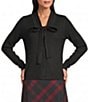 Investments Petite Size V-Neck Long Sleeve Bow Sweater - Image 4