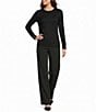Investments Petite Size Wide Leg Pull-On Stretch Coordinating Pants - Image 3
