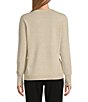 Color:Oatmeal - Image 2 - Petite Size Wool Cashmere Blend Classic Crew Neck Sweater