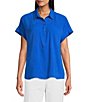 Investments Petite Size Woven Short Sleeve Point Collar Partial Button Front Top,New Products : American Fashion Style Bags On Sale